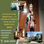 FESTIVITAT DE MERITXELL - LA NOSTRA PATRONA. FELIÇ DIA DE MERITXELL - ARROSSERIA RESTAURANT ANDORRA - TENIM TANCAT Enguany, la celebració del Dia de Meritxell té un significat encara més especial: es compleixen 50 anys d’aquella nit del 8 de setembre de 1972 en què les flames van destruir l’antic Santuari de Meritxell