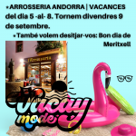 *ARROSSERIA ANDORRA | VACANCES del dia 5 -al- 8. Tornem divendres 9 de setembre. *També volem desitjar-vos: Bon dia de Meritxell